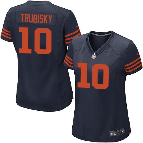 Nike Bears #10 Mitchell Trubisky Navy Blue Alternate Women's Stitched NFL Elite Jersey